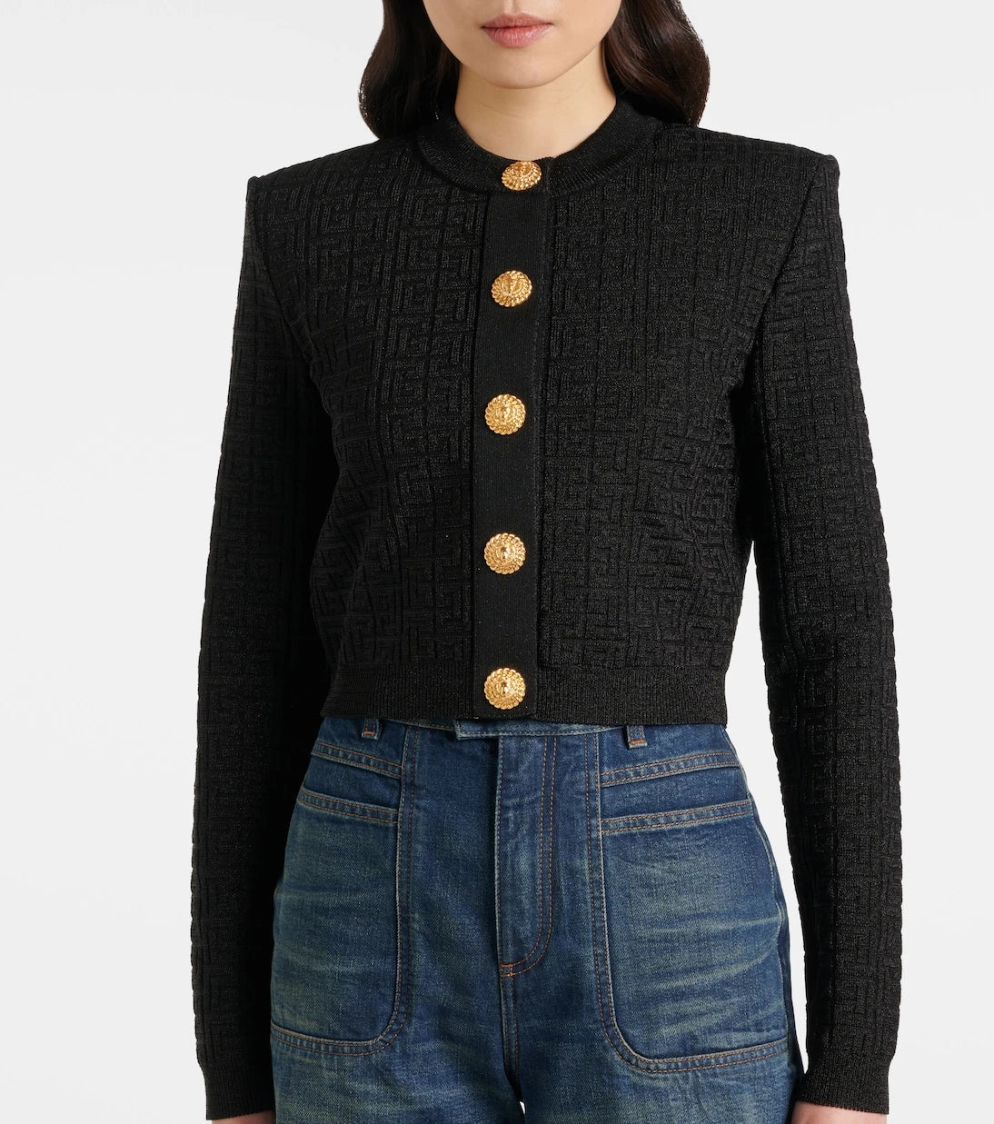 Balmain - PB Labyrinth lamé cardigan