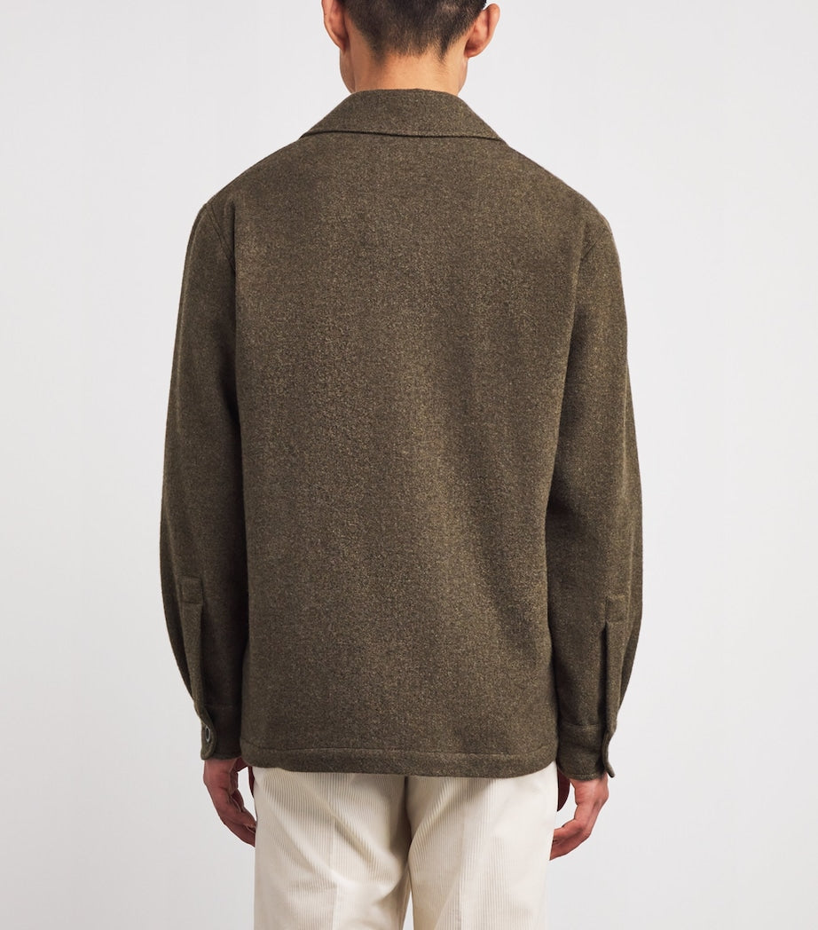 Ralph Lauren Purple Label Green Cashmere-Wool Brushed Twill Blazer