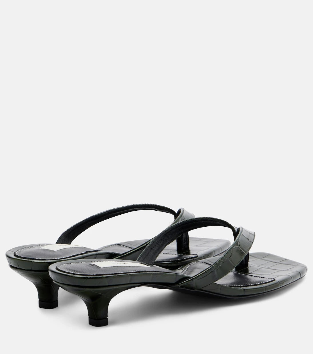 Toteme - Croc-effect leather thong sandals