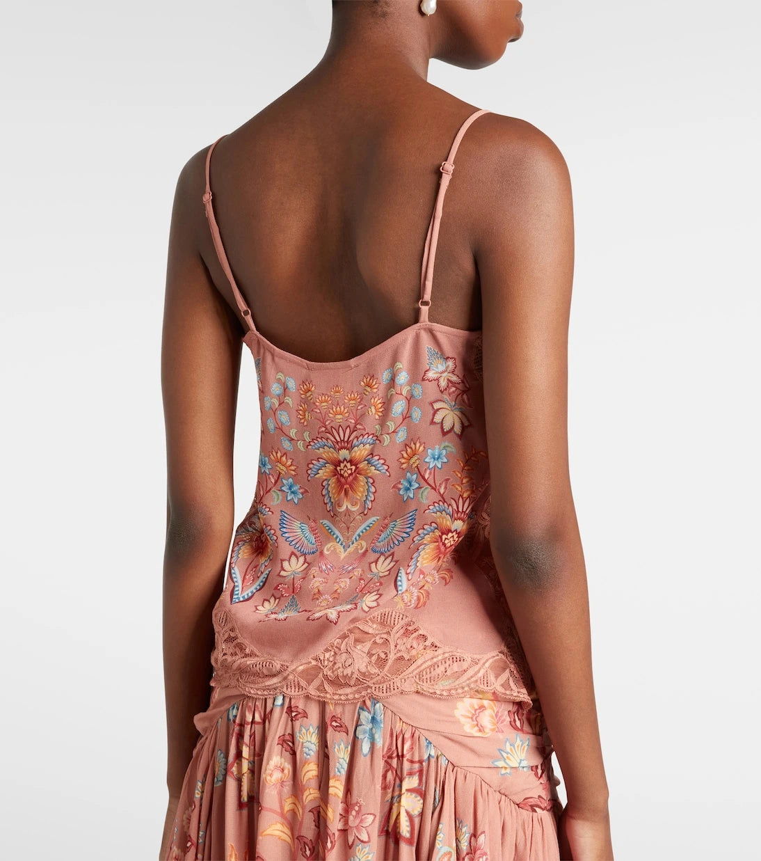 Farm Rio - Lace-trimmed floral camisole