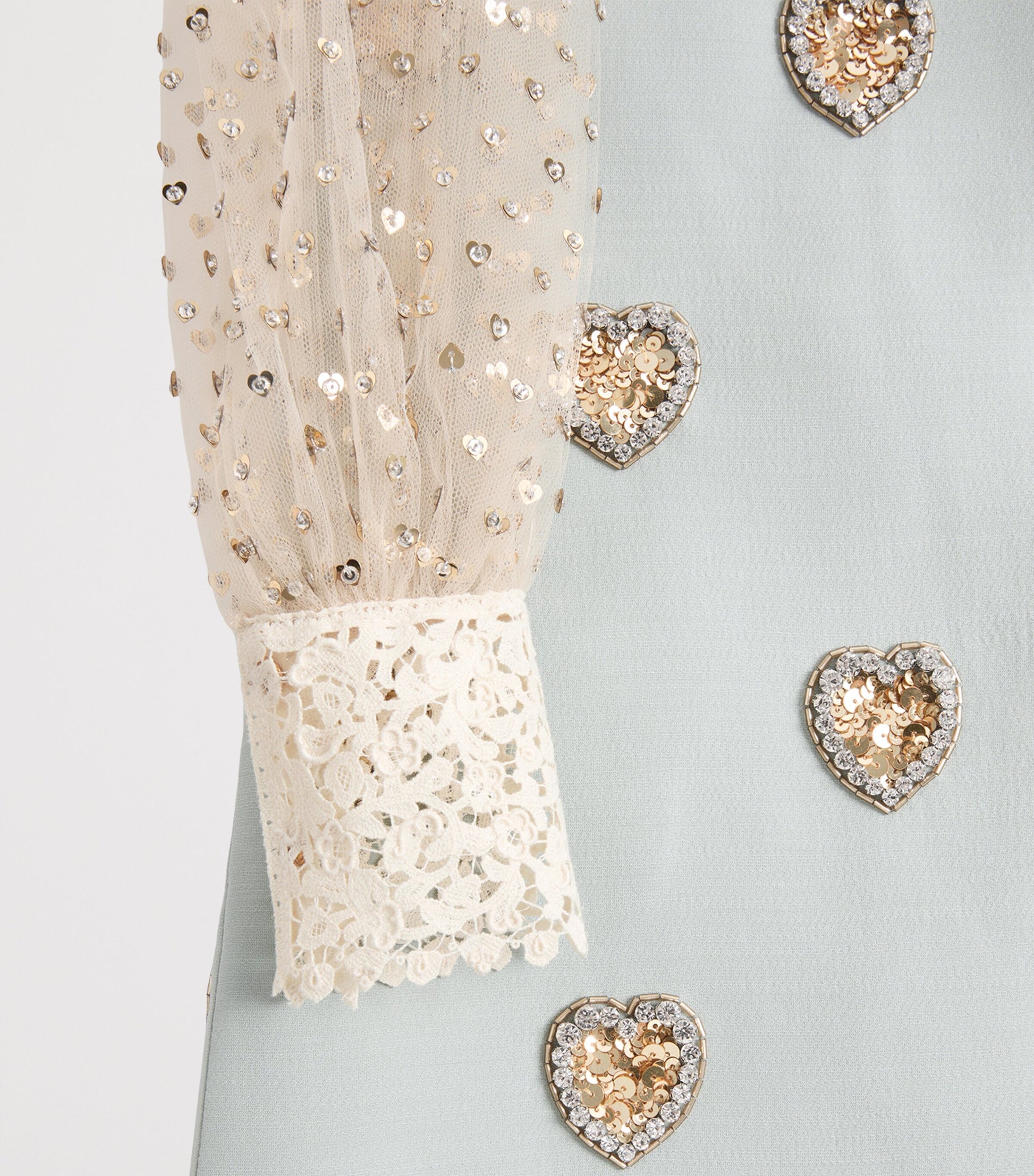 Valentino Blue Wool-Silk Embroidered Mini Dress