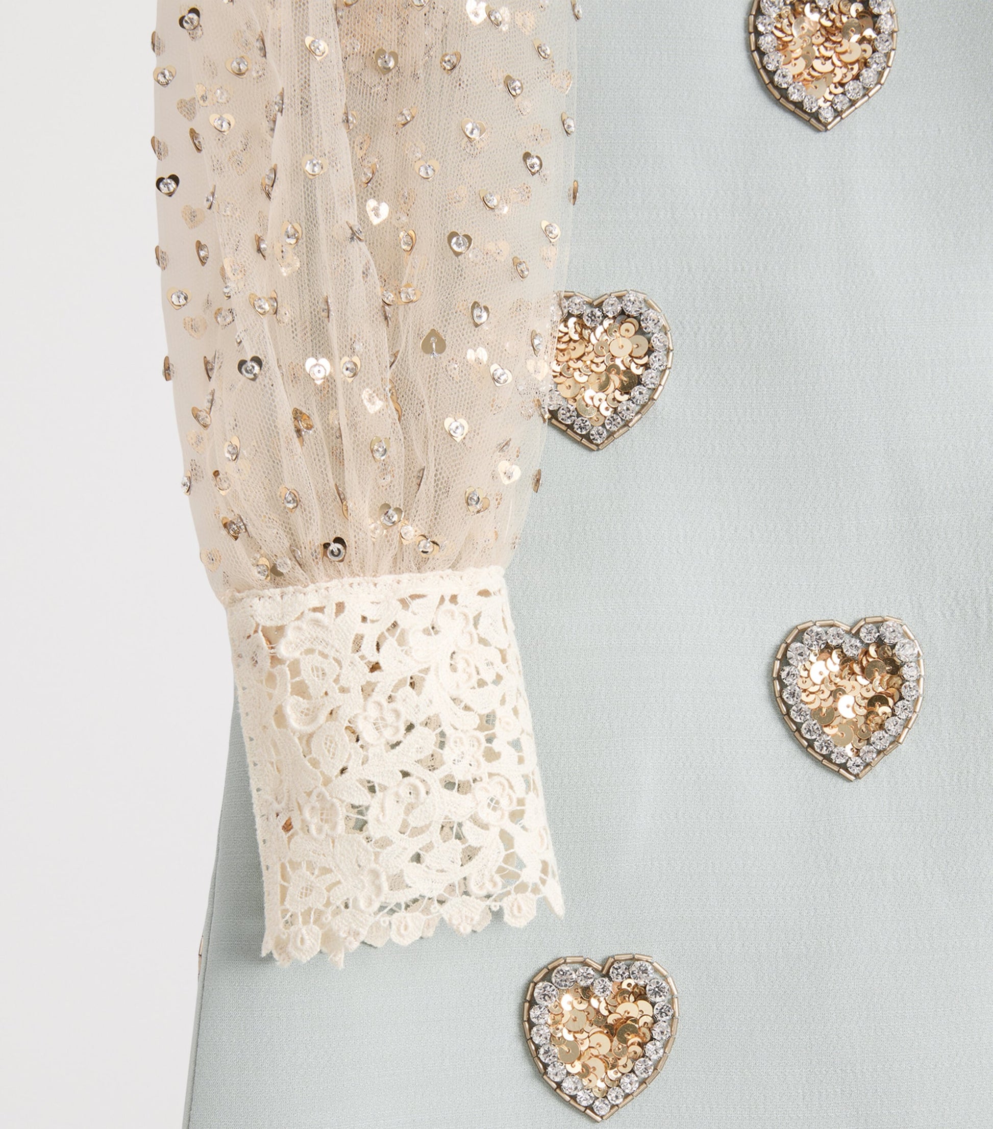 Valentino Blue Wool-Silk Embroidered Mini Dress