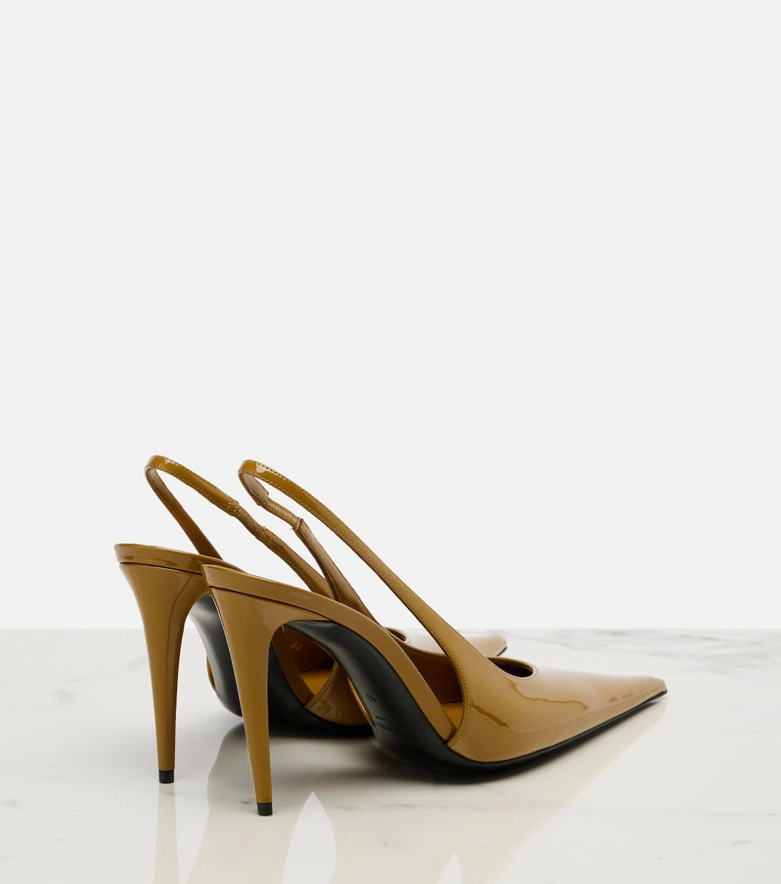 Saint Laurent - Guermantes patent leather slingback pumps