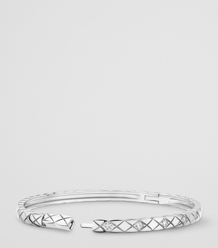 CHANEL White Gold and Diamond Coco Crush Bangle