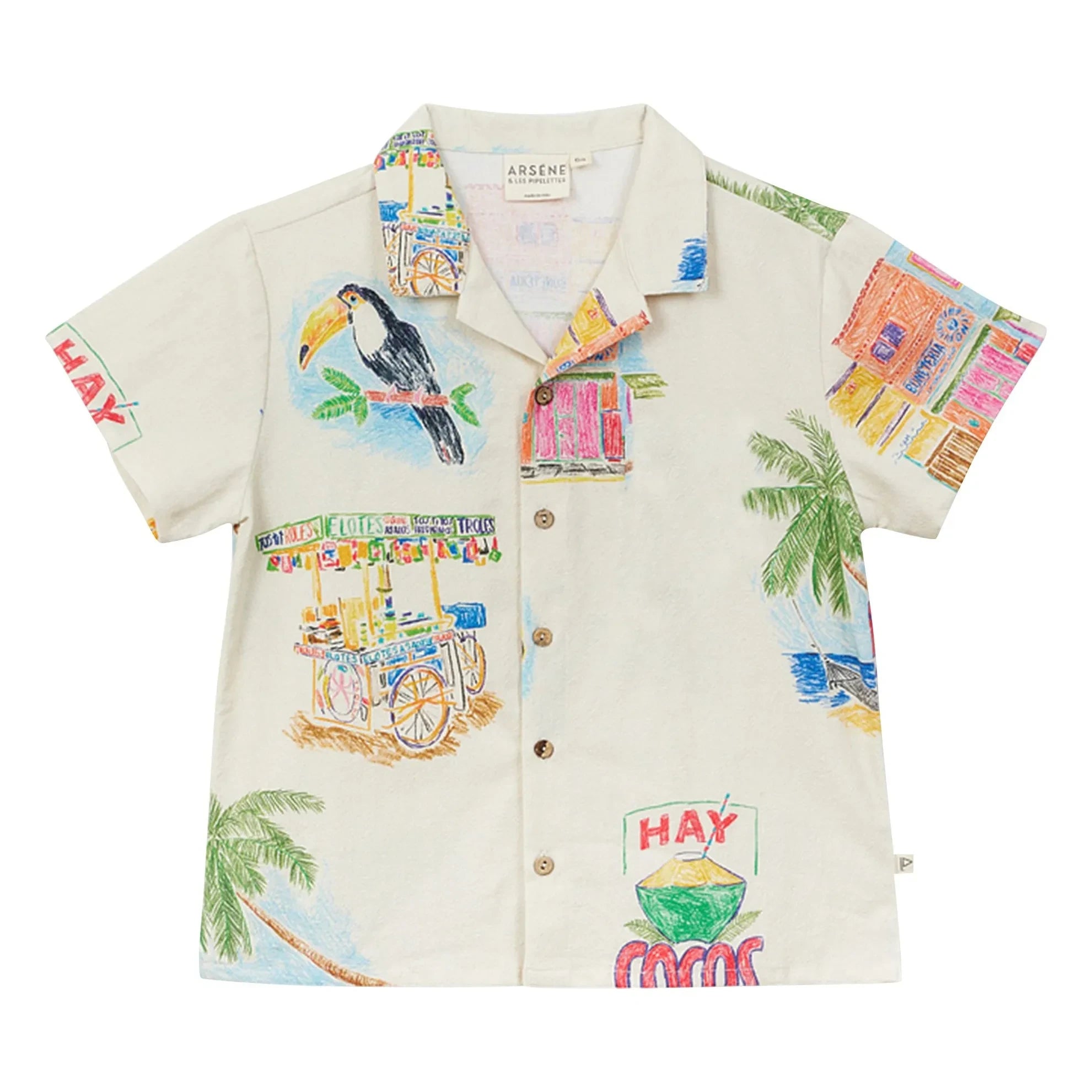 Arsène et Les Pipelettes - Palm Twill Shirt | Ecru