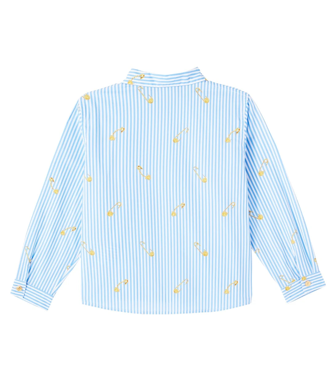 Versace Kids - Safety Pin Bengal stripe cotton shirt
