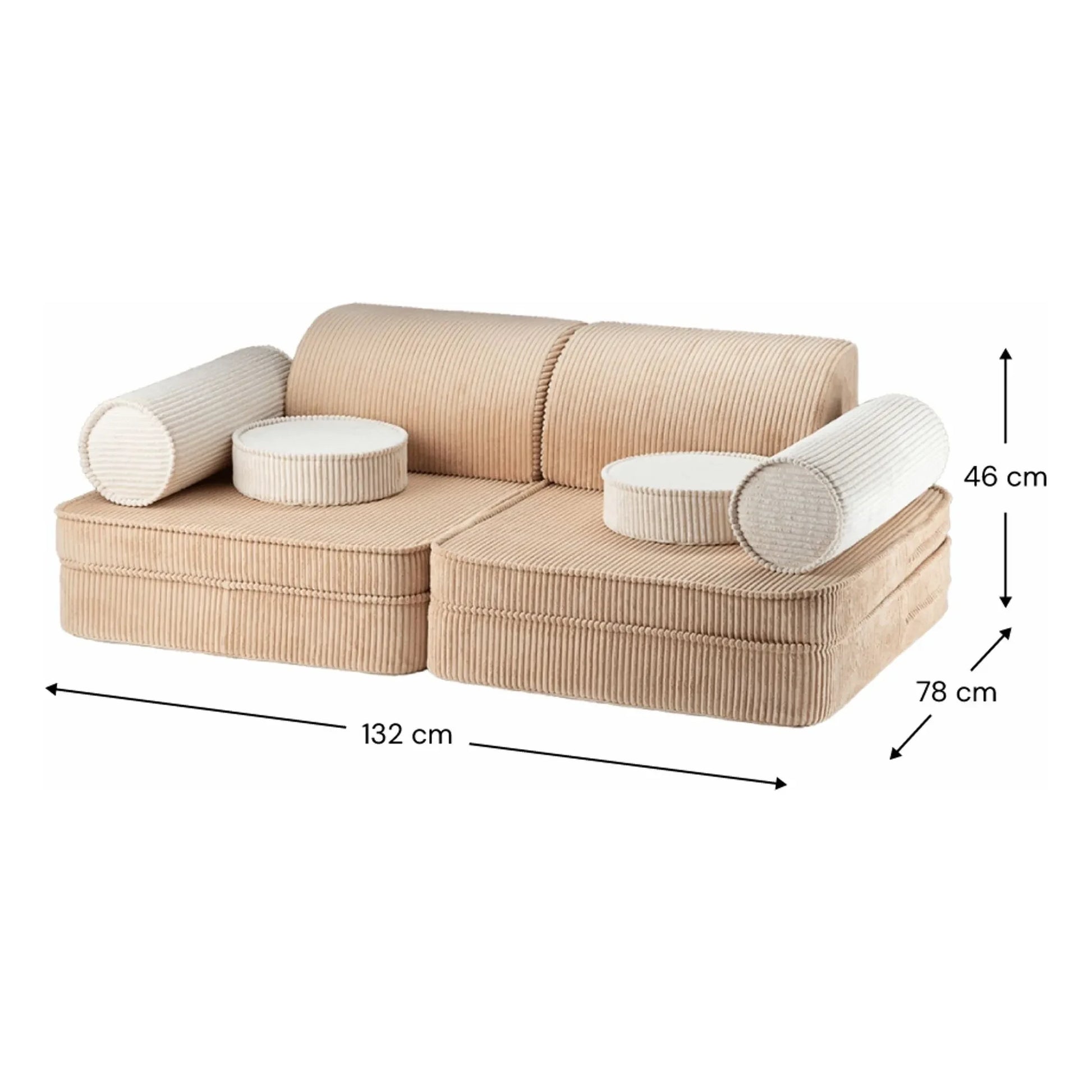 Wigiwama - Modular corduroy sofa | Light brown