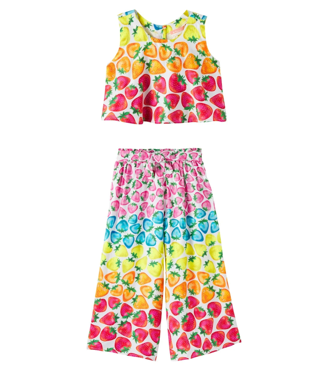 Fábula - Morango Rainbow top and pants set