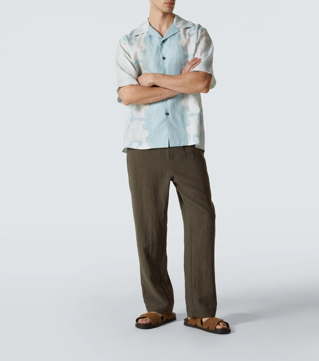 Commas - Paradise Floral linen bowling shirt
