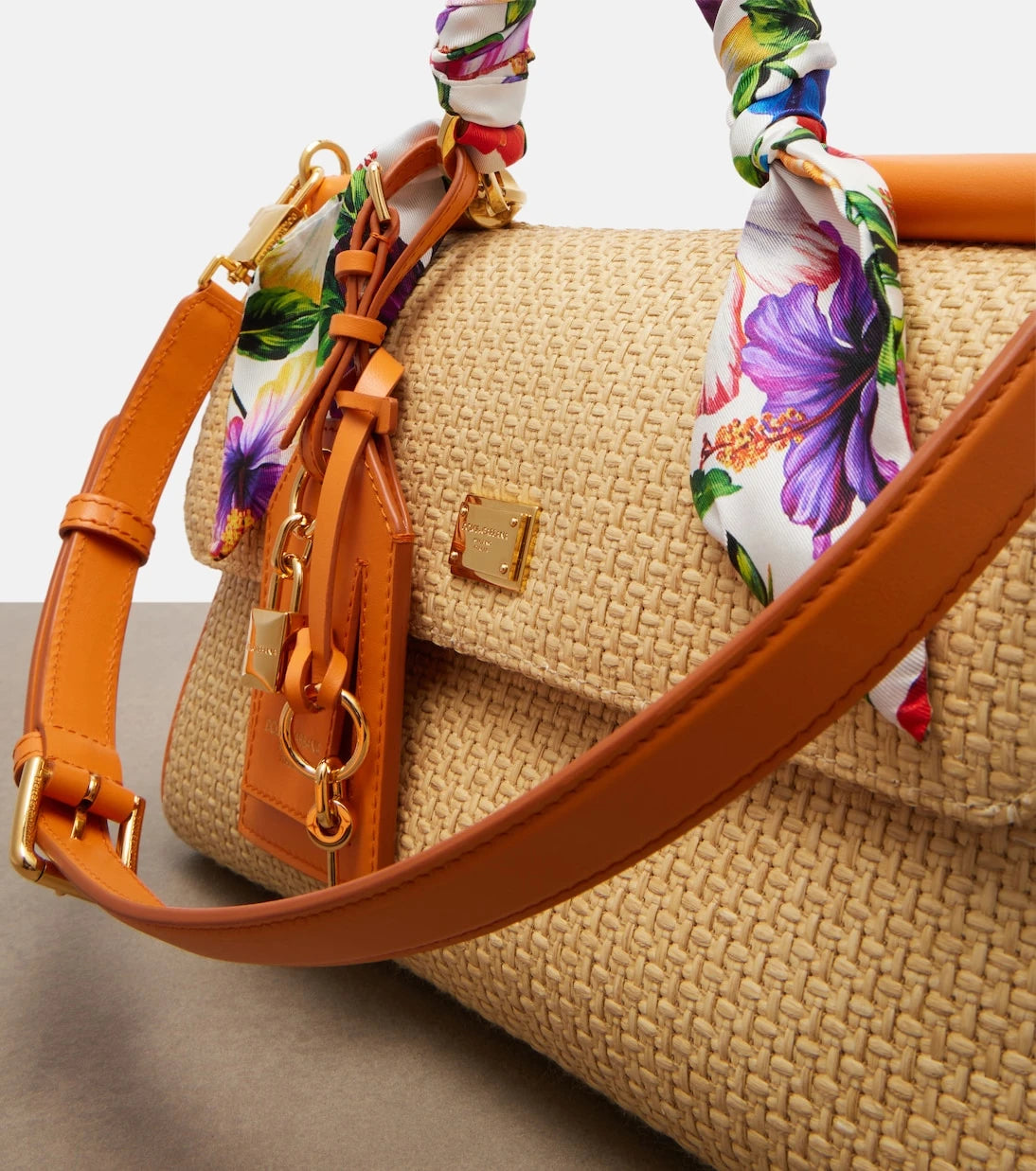Dolce&Gabbana - Sicily Small raffia top-handle bag