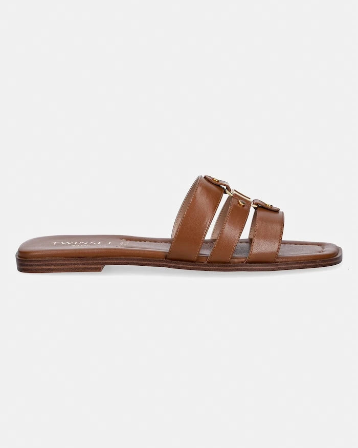 Twinset Deri Terlikler