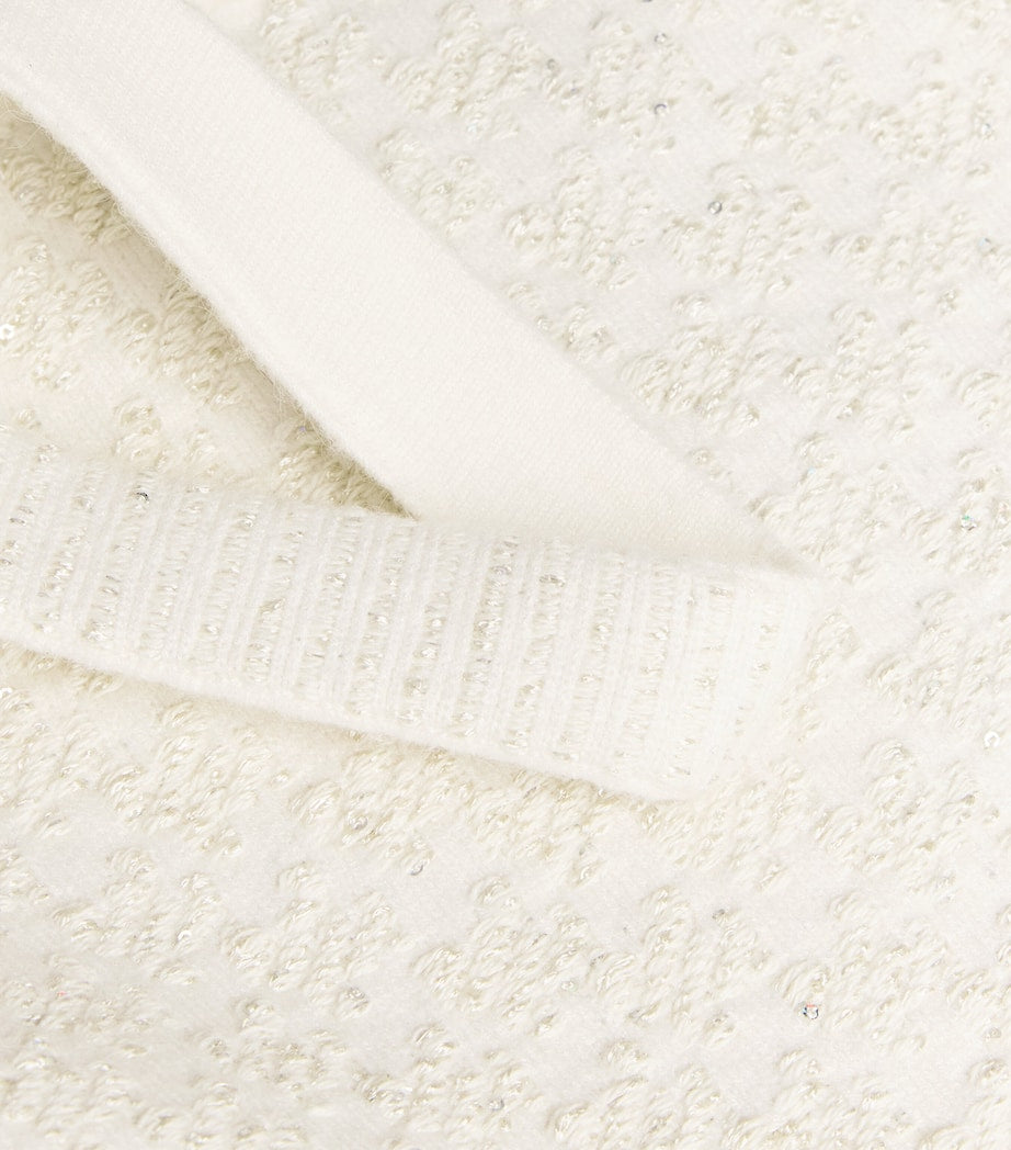 Tweed-Effect Crop Top ECRU