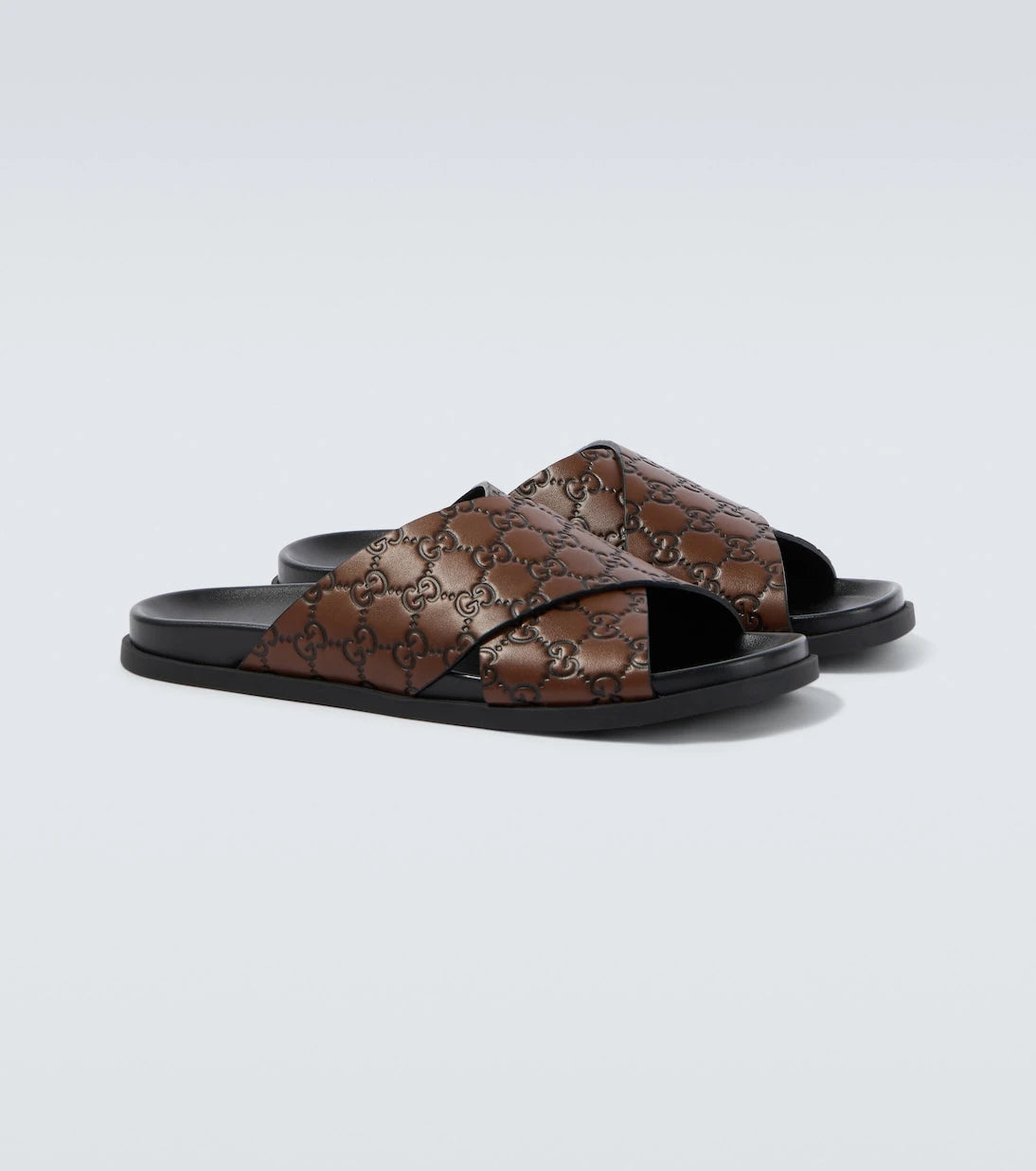 Gucci - GG leather slides
