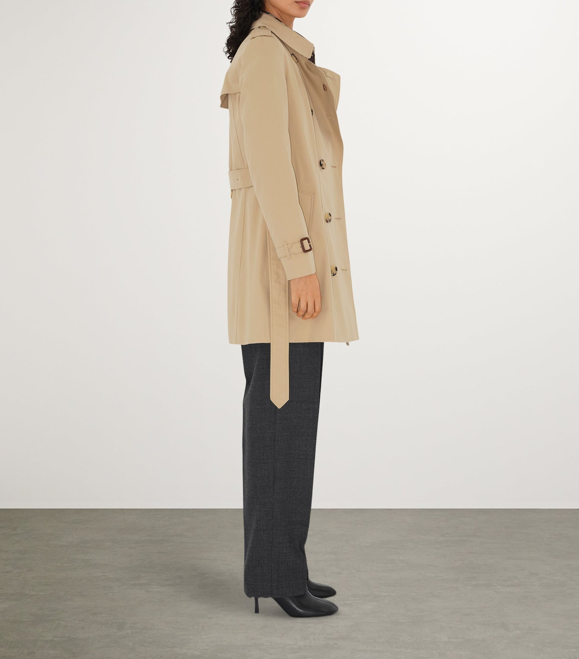 Burberry Yellow Gabardine Chelsea Short Trench Coat