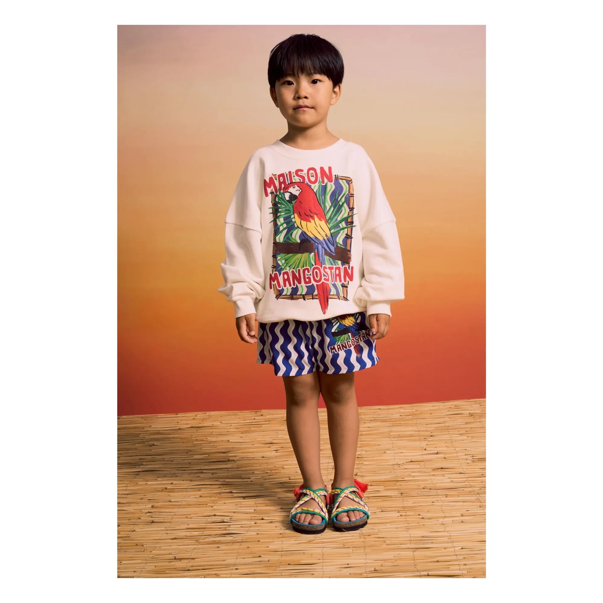 Maison Mangostan - Parrot sweatshirt  | White