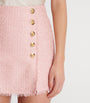Balmain Pink Tweed Sequinned Mini Skirt
