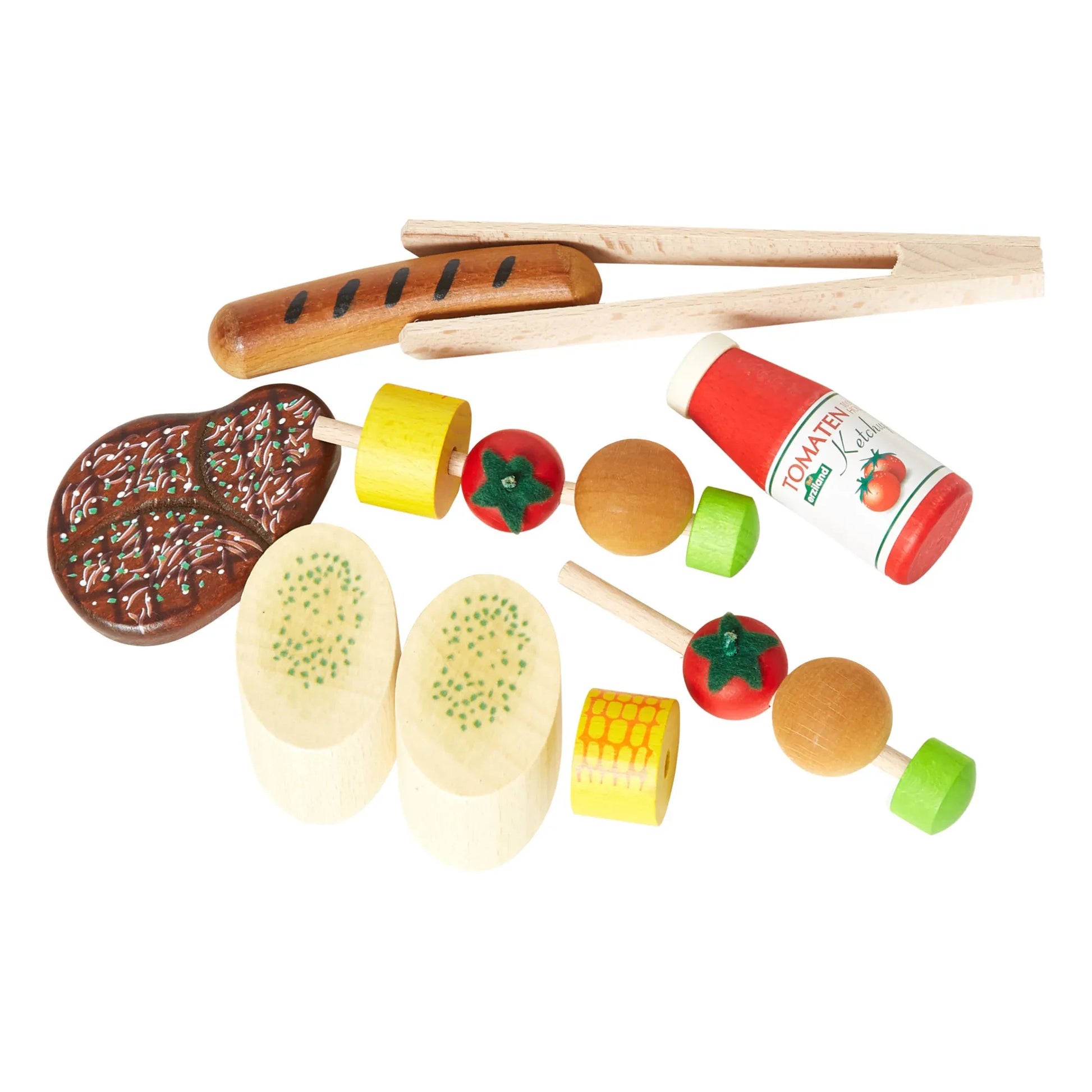 Erzi - Wooden Barbecue Toy Set - 14 Pieces