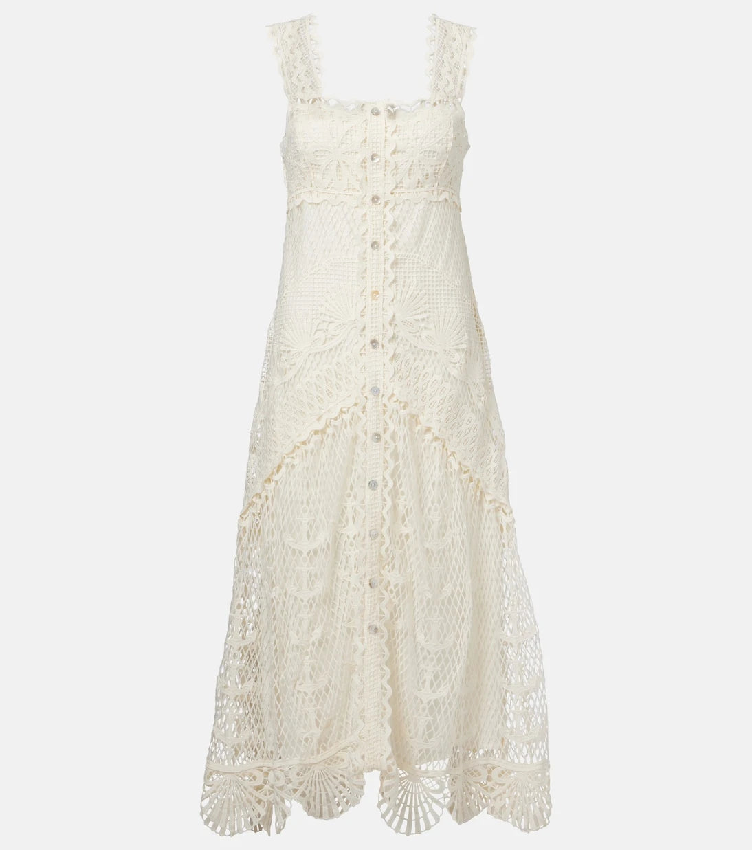 Farm Rio - Tiered guipure lace maxi dress