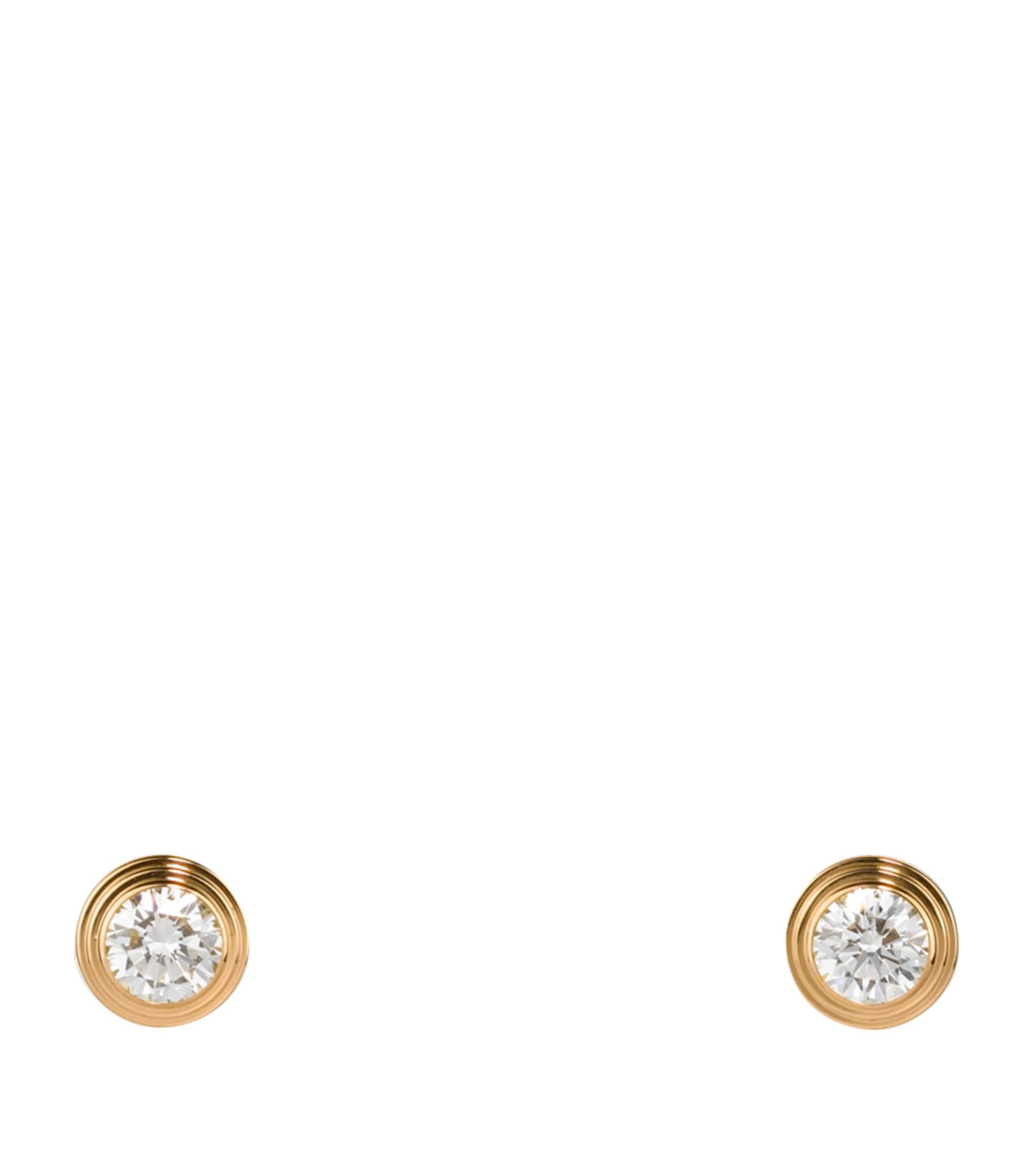 Medium Yellow Gold and Diamond Cartier d'Amour Earrings