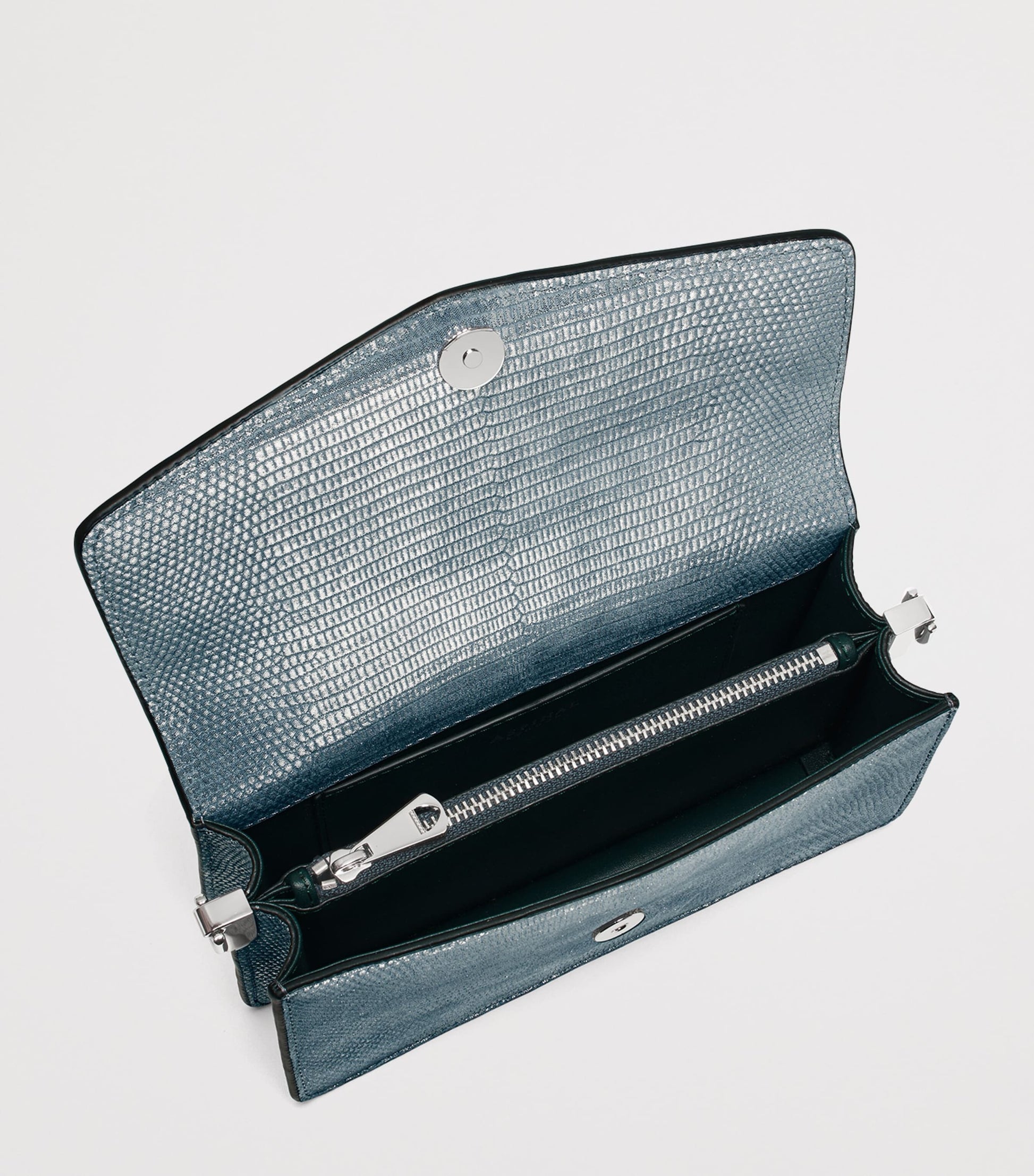 Aspinal Of London Leather Snakeskin-Embossed Eliza Clutch Bag