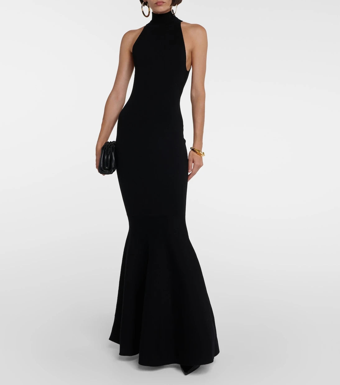 Nina Ricci - High-neck wool-blend maxi gown
