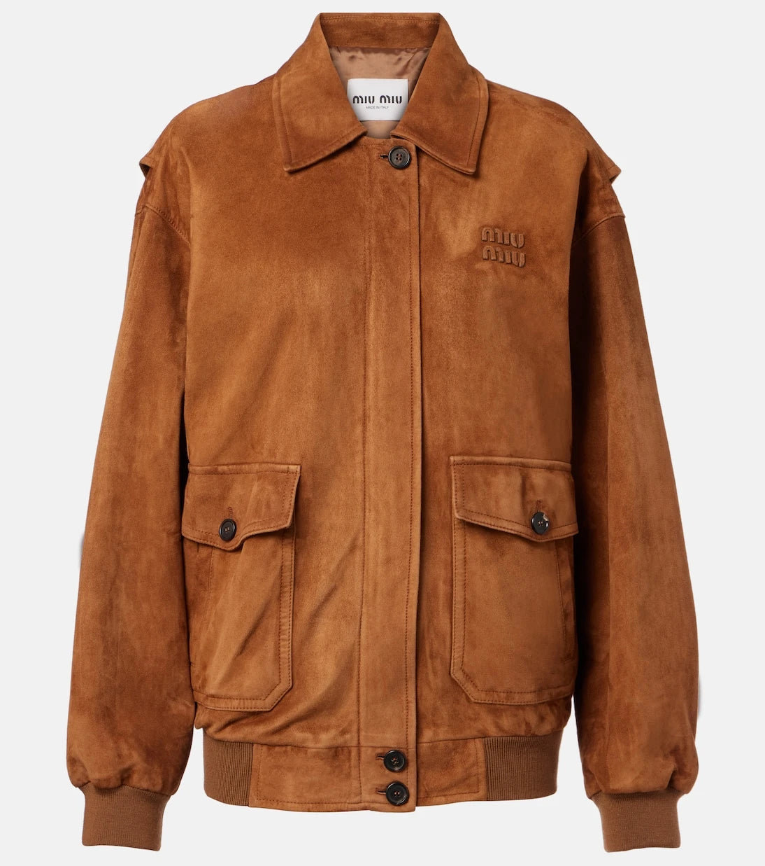 Miu Miu - Logo suede blouson jacket