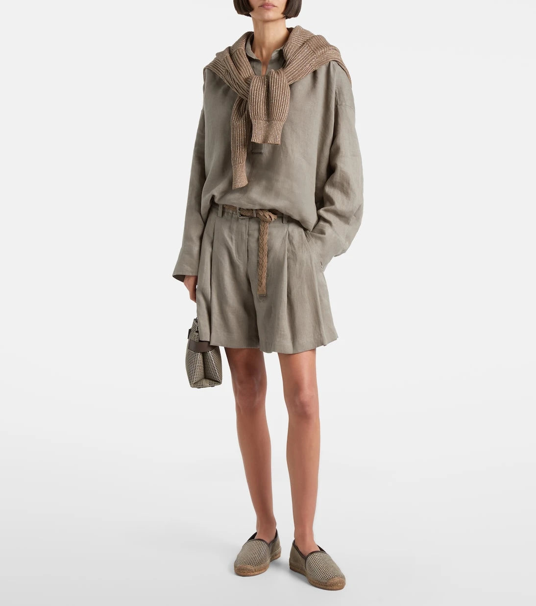 Brunello Cucinelli - Perforated leather and suede espadrilles