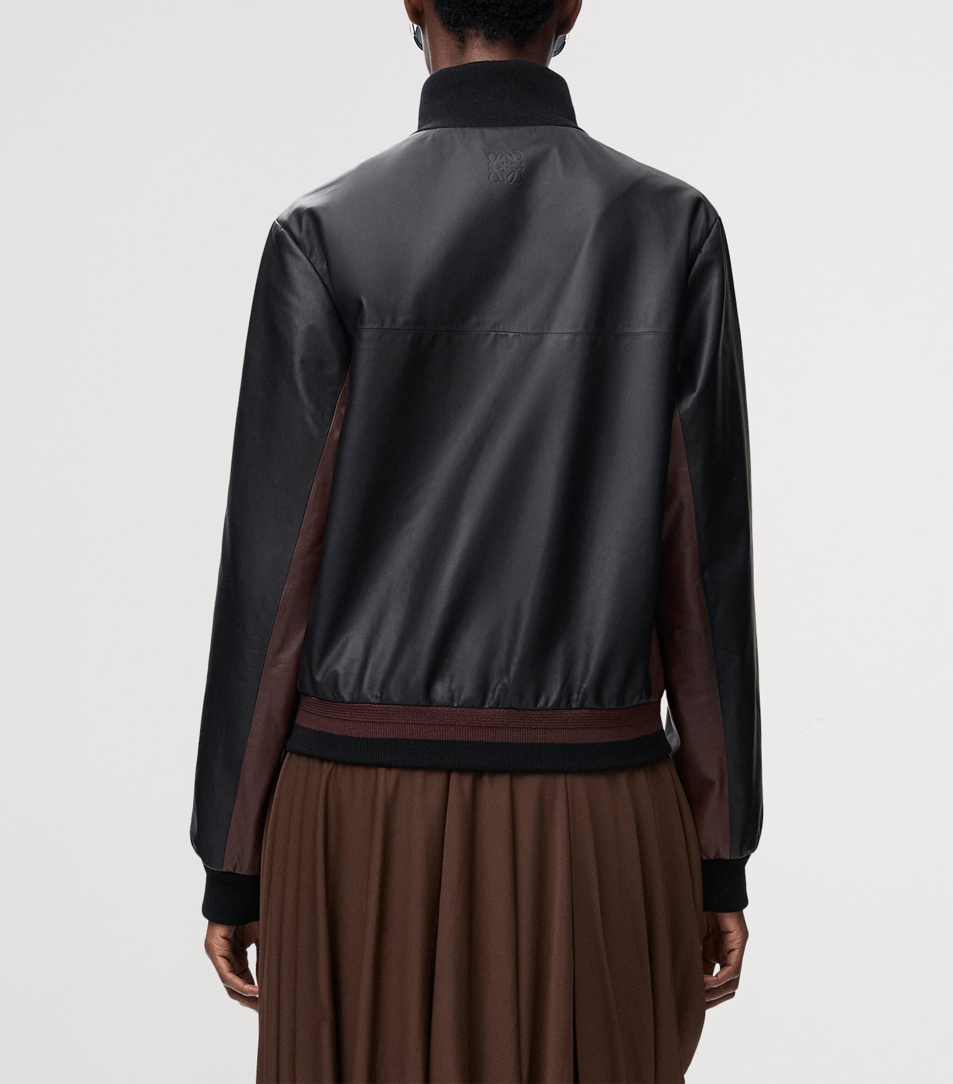 LOEWE Black Leather Cropped Jacket