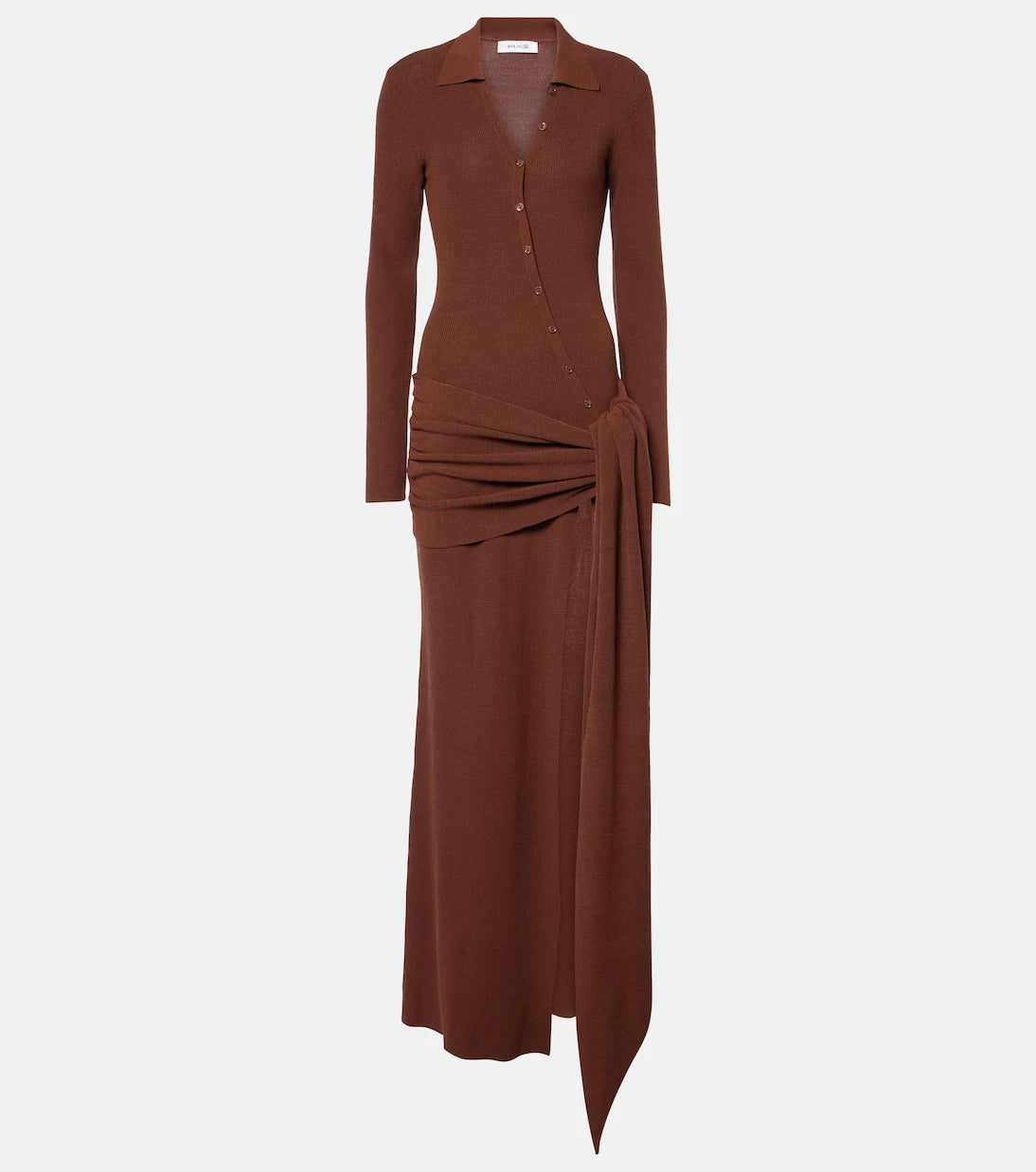 Aya Muse - Saros draped cotton-blend maxi dress