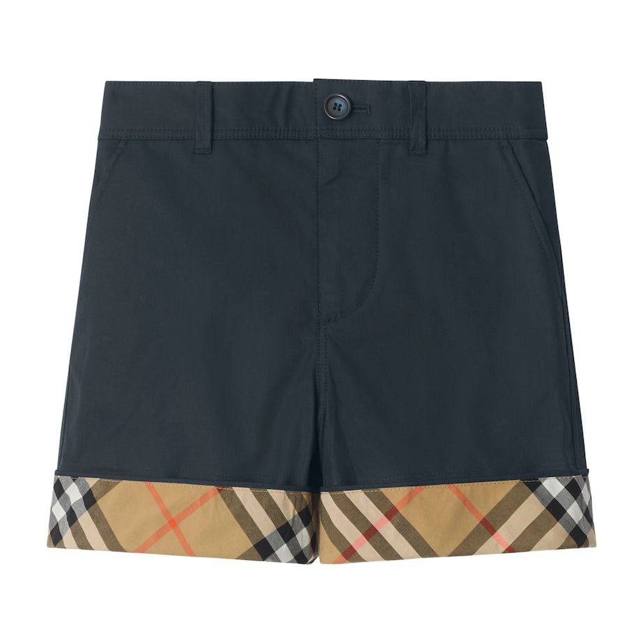 Burberry Kids Cotton Check-Cuff Shorts (3-12 Years)