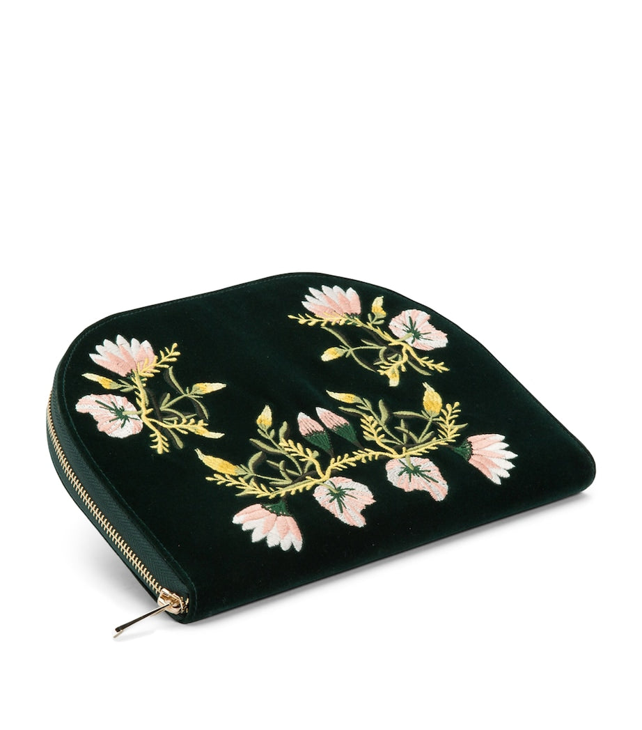 Embroidered Zoe Zip-Up Jewellery Case