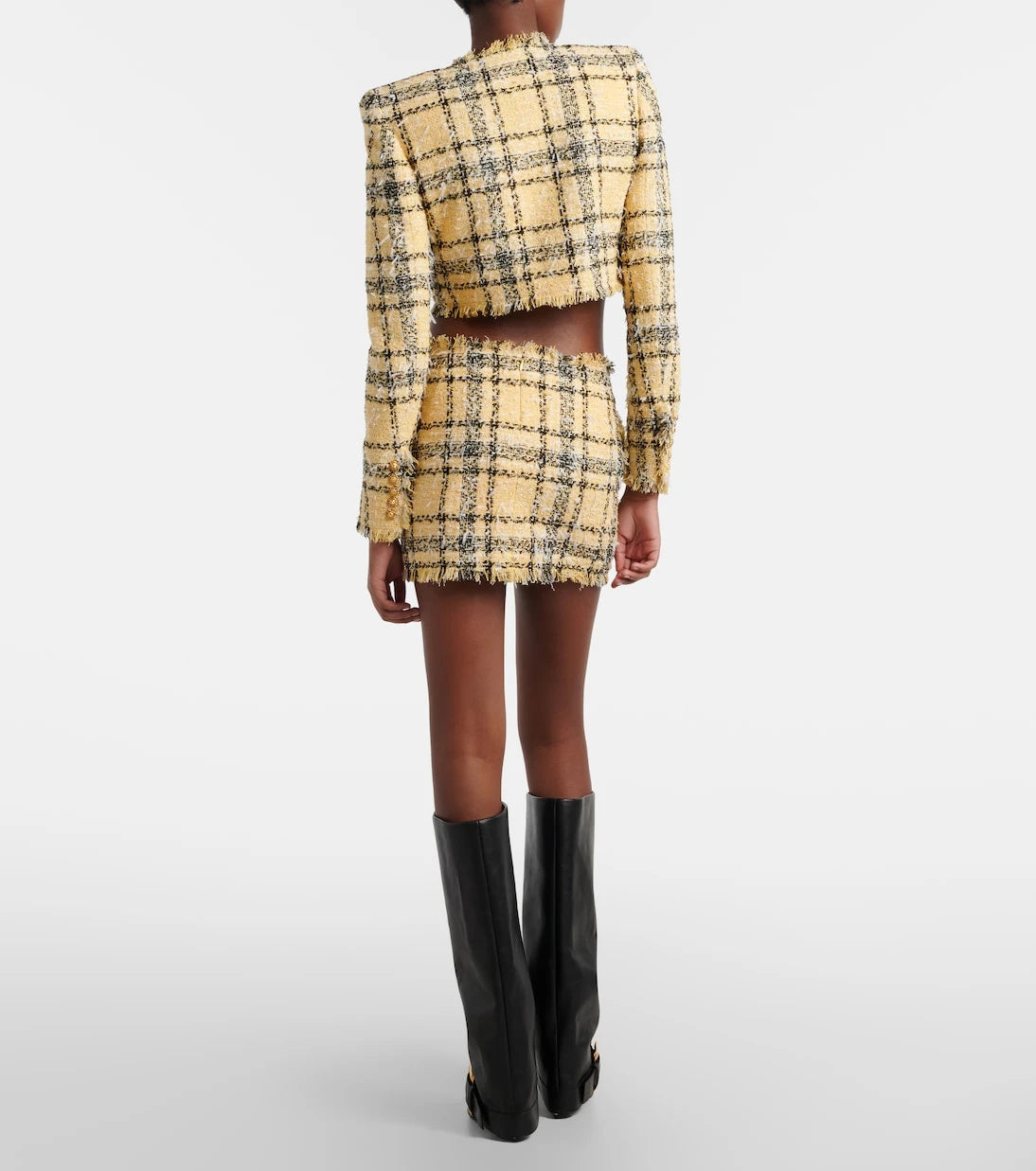 Balmain - Sequined cotton-blend tweed miniskirt