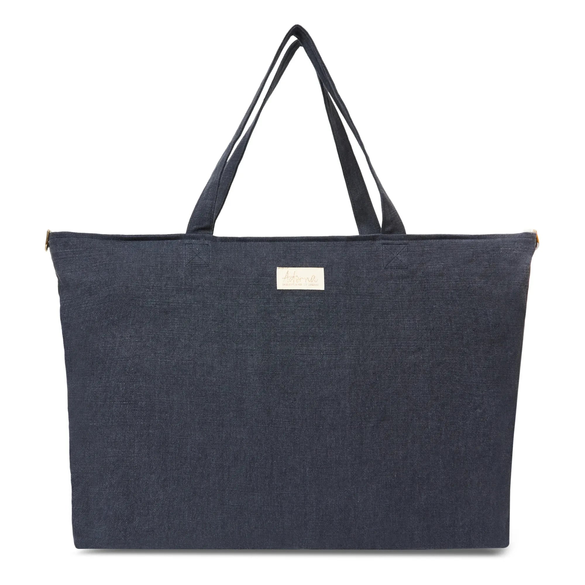 Adorna - Caroline Linen Weekend Bag | Navy blue