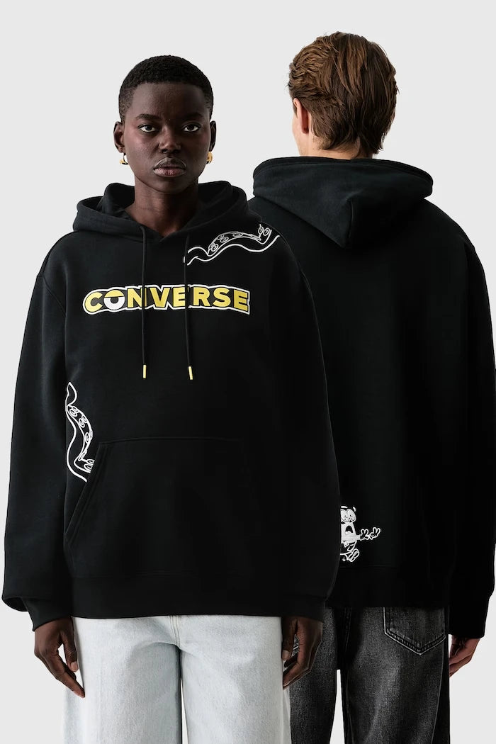 Converse x Minions & Monsters pamuklu kapüşonlu sweatshirt