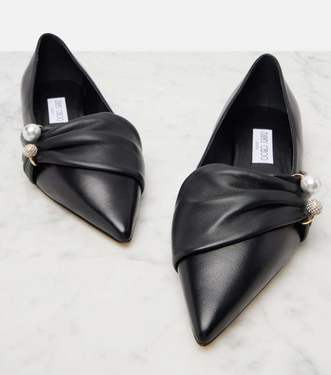 Jimmy Choo - Rafi embellished leather ballet flats