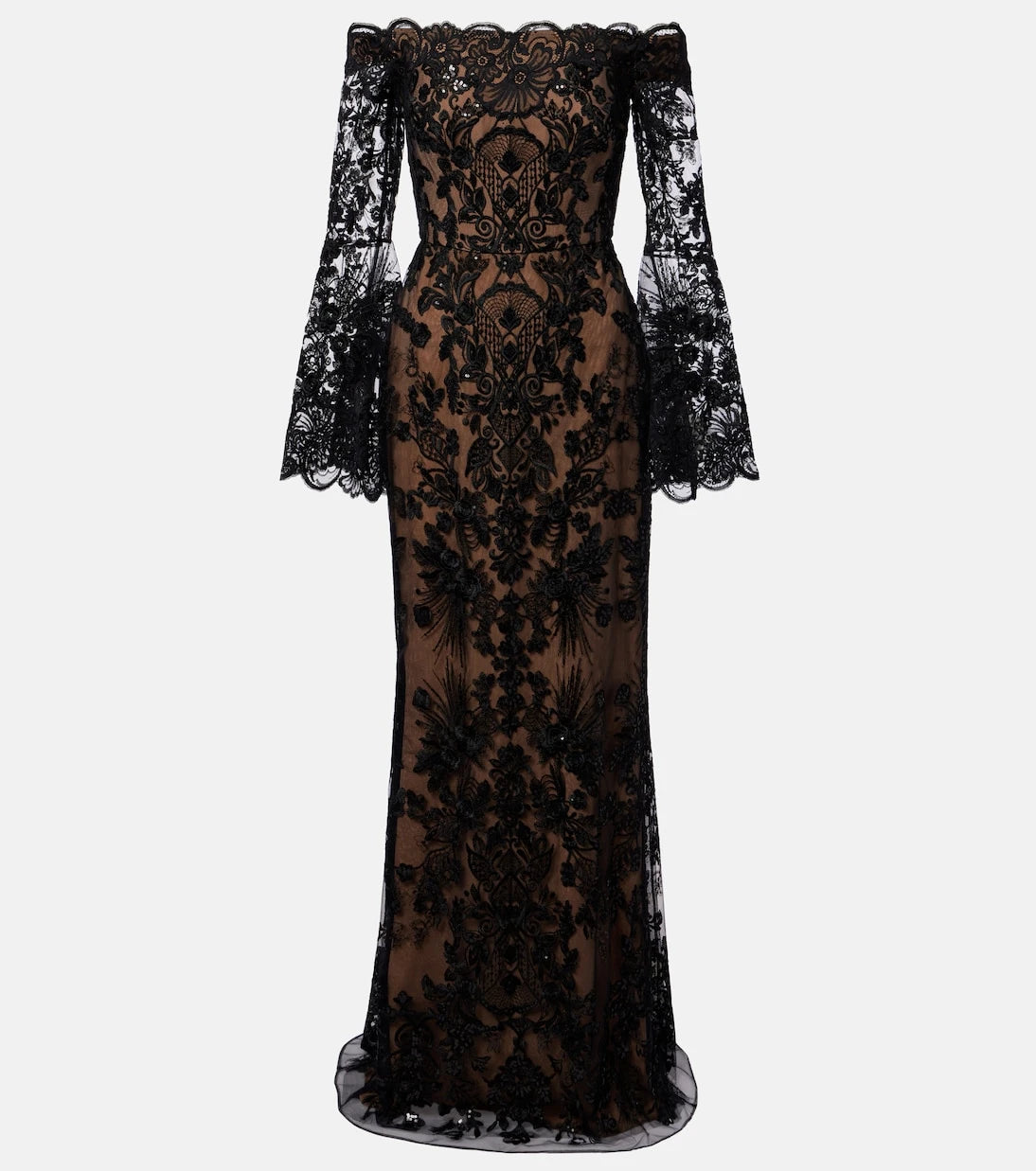 Elie Saab - Sequined off-shoulder lace gown