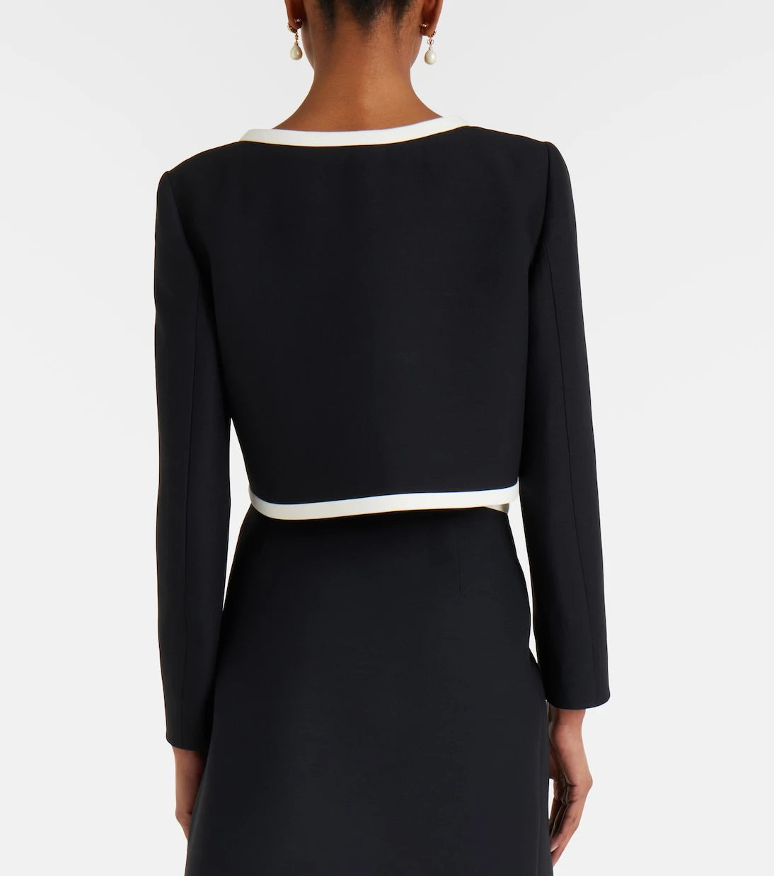 Valentino - Crepe Couture bow-detail cropped jacket