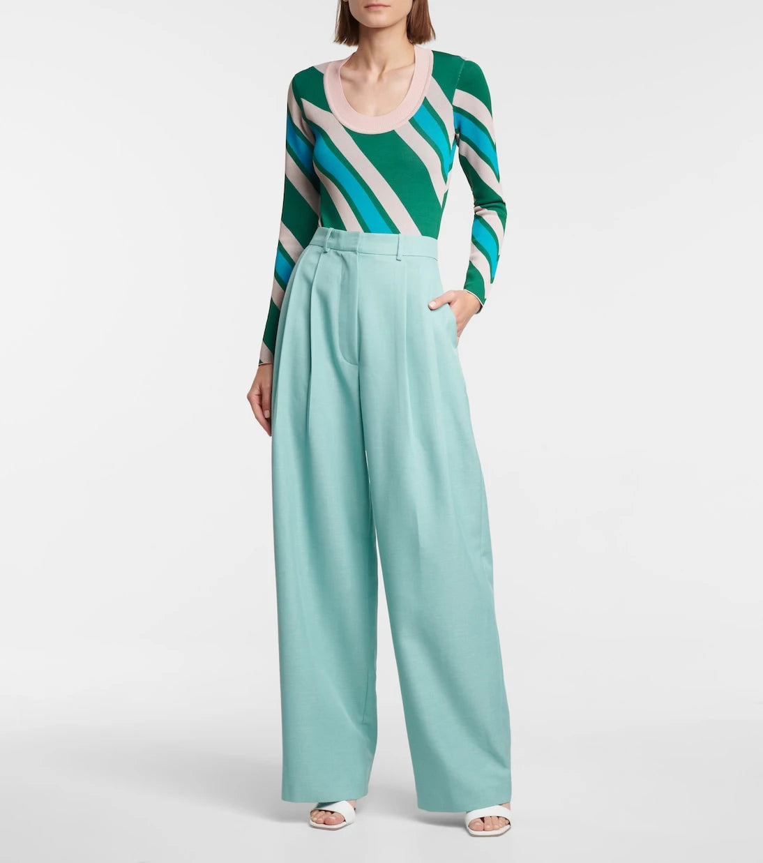 Dodo Bar Or - High-rise wide-leg wool-blend pants