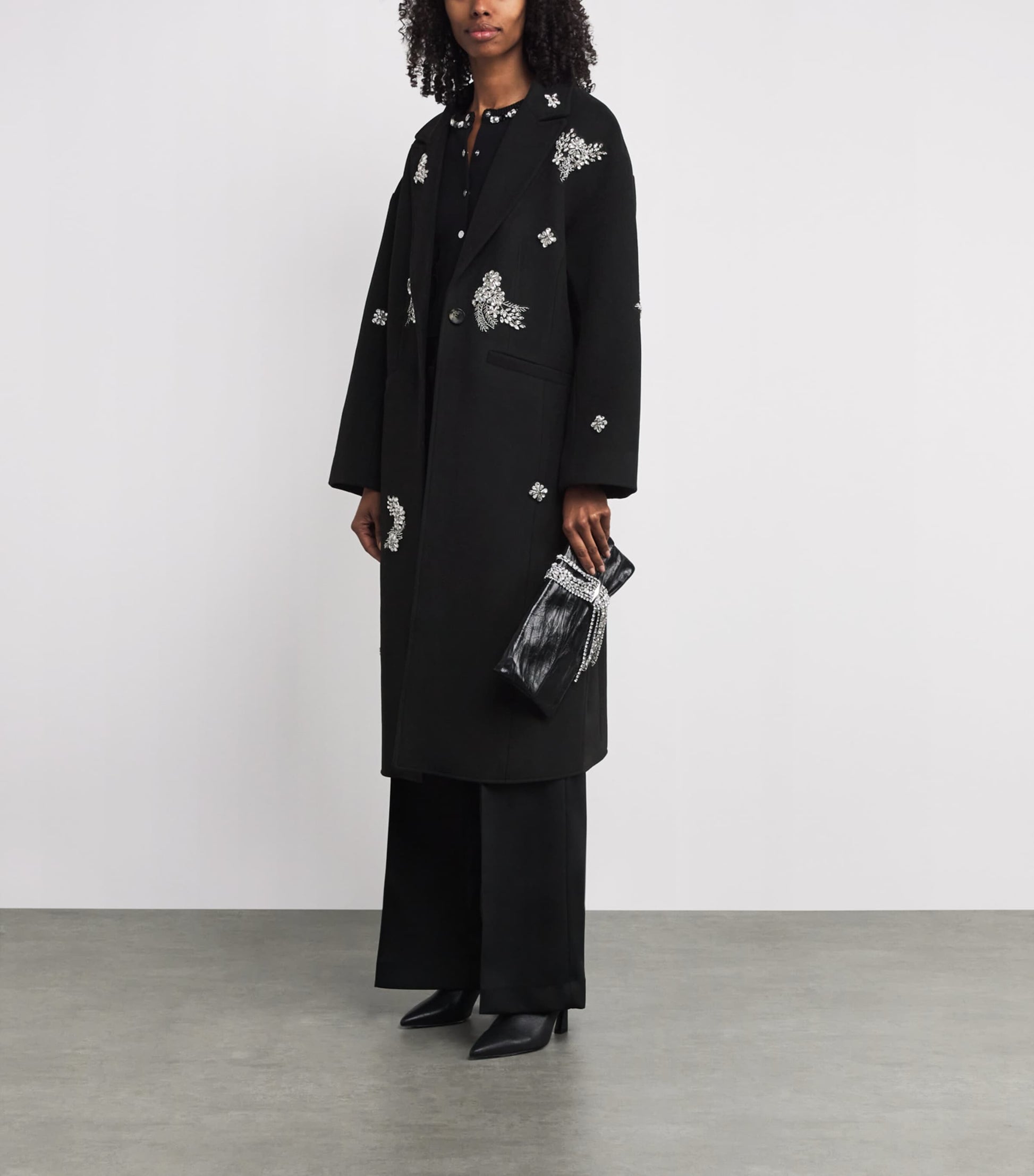 Crystal-Embellished Ivy Gravis Coat BLACK/CLEAR