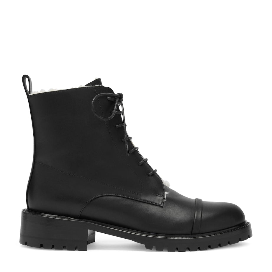 Malone Souliers Black Leather-Shearling Miller Ankle Boots