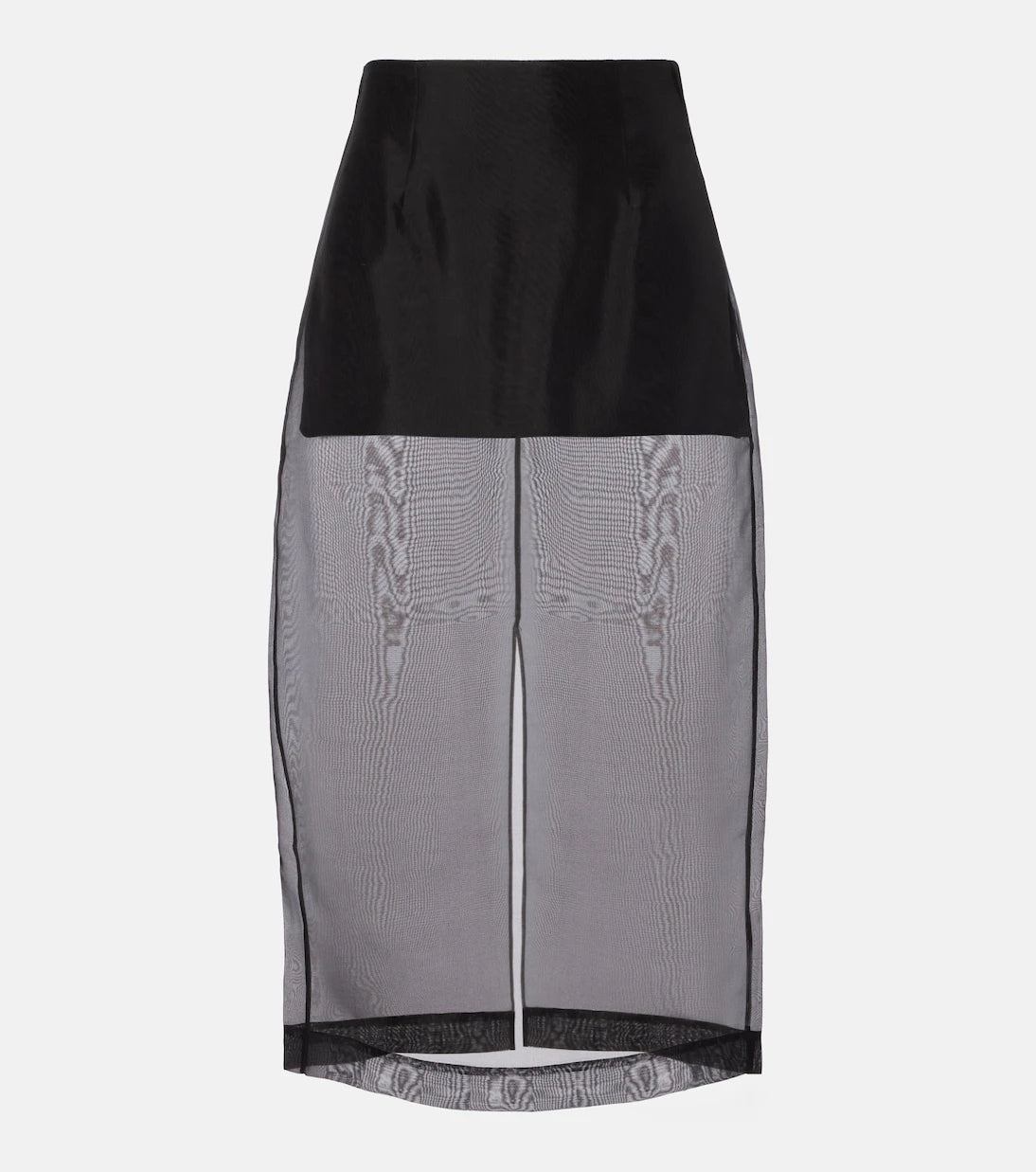 Frame - High-rise silk organza midi skirt