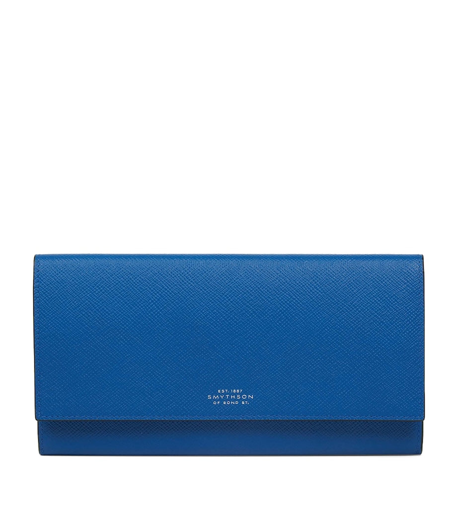 Blue Panama Leather Marshall Travel Wallet