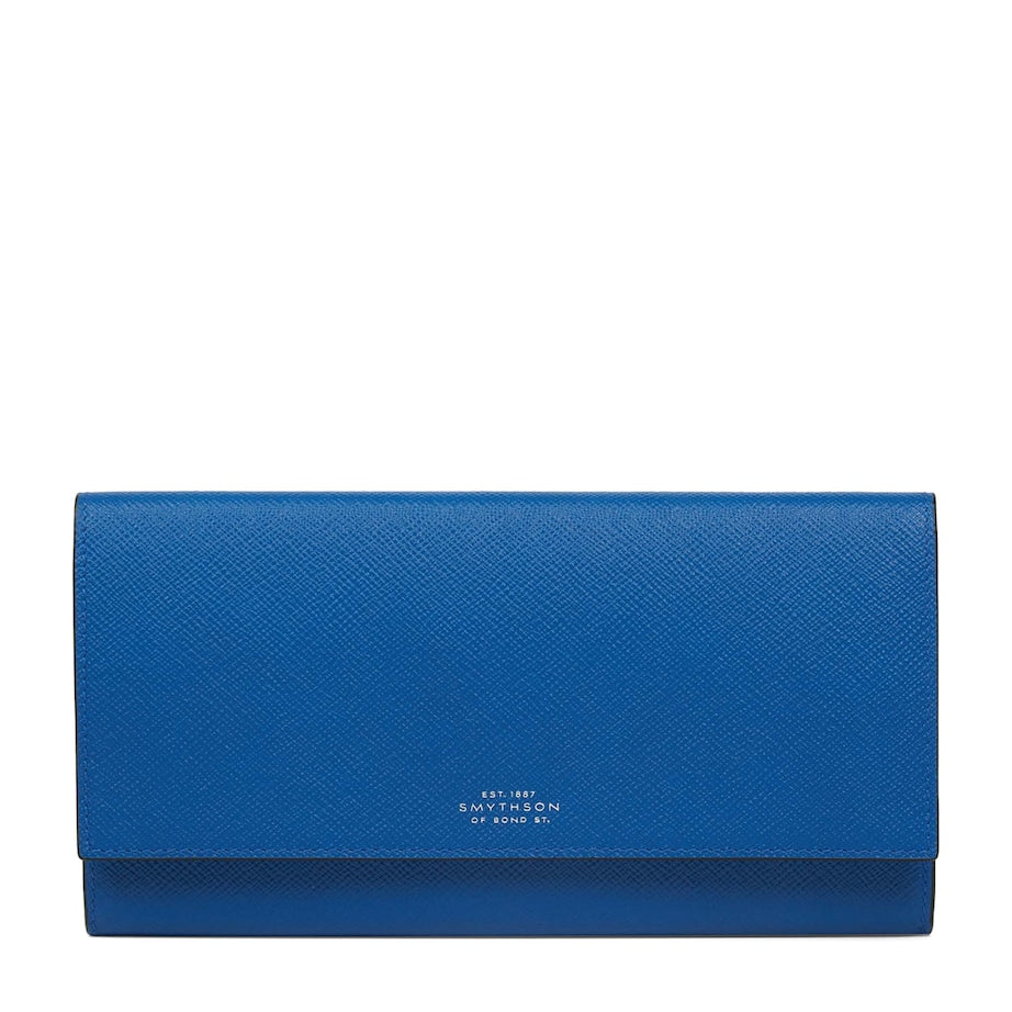 Blue Panama Leather Marshall Travel Wallet