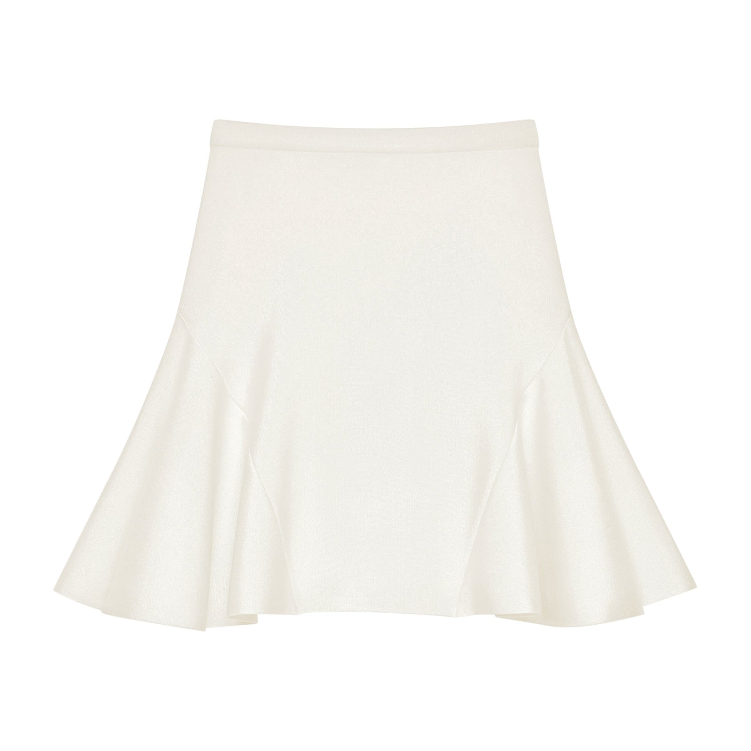 Givenchy Ivory Knitted Ruffled Mini Skirt
