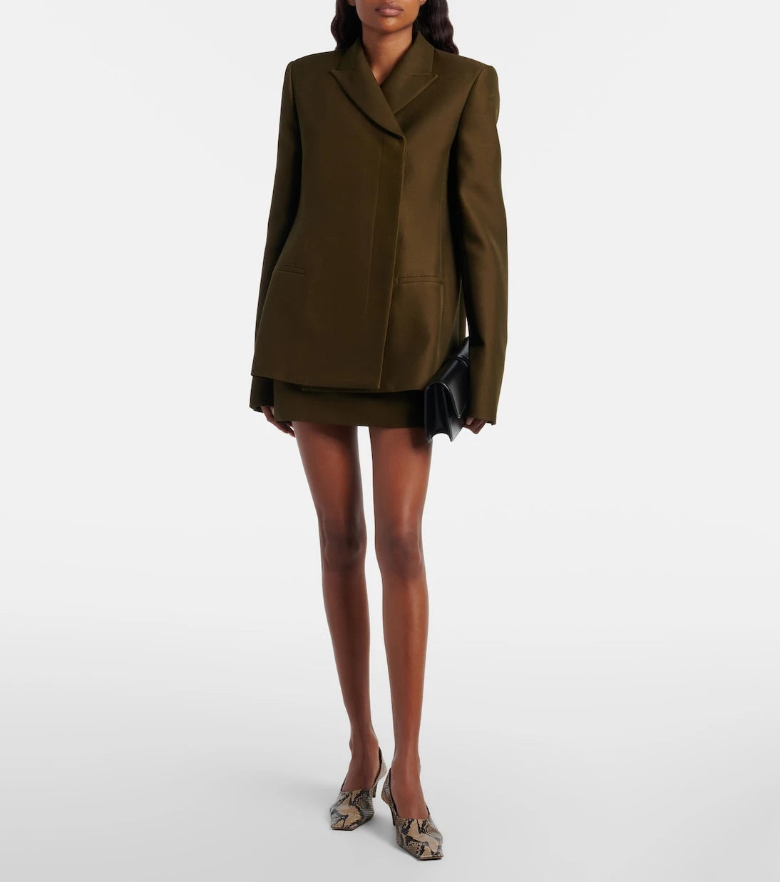 Khaite - Jett wool and silk cady miniskirt