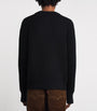 Black Wool Ribbed Sweater