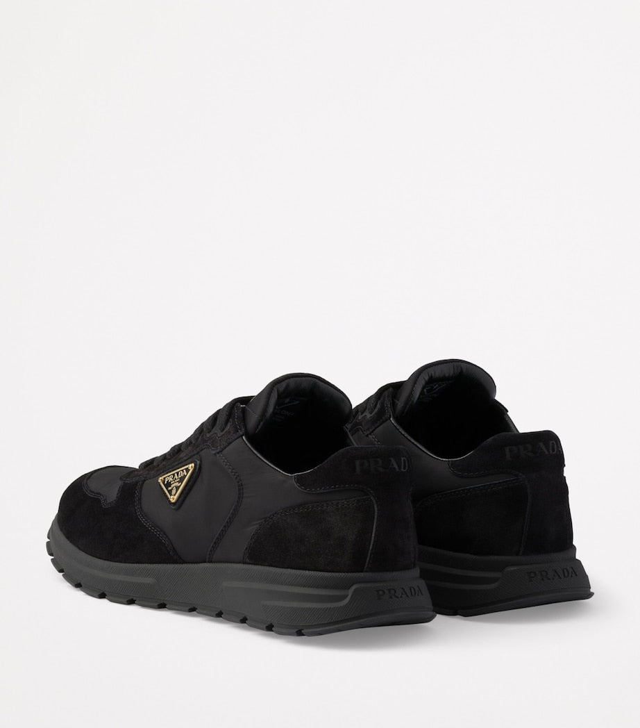 Prada Black Re-Nylon and Suede Prax 2.0 Low-Top Sneakers