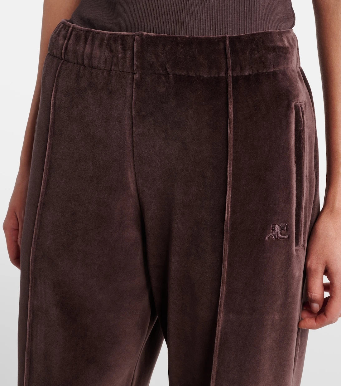 Courrèges - Cotton-blend velvet sweatpants