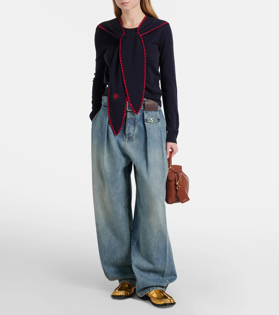 Loewe - Scarf-detail wool sweater