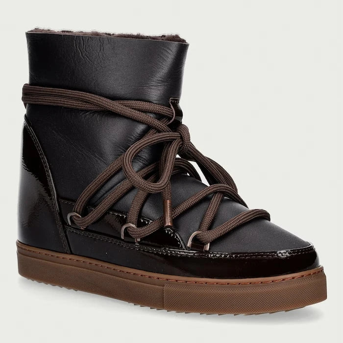 Inuikii Gloss Wedge kadın deri kar botu